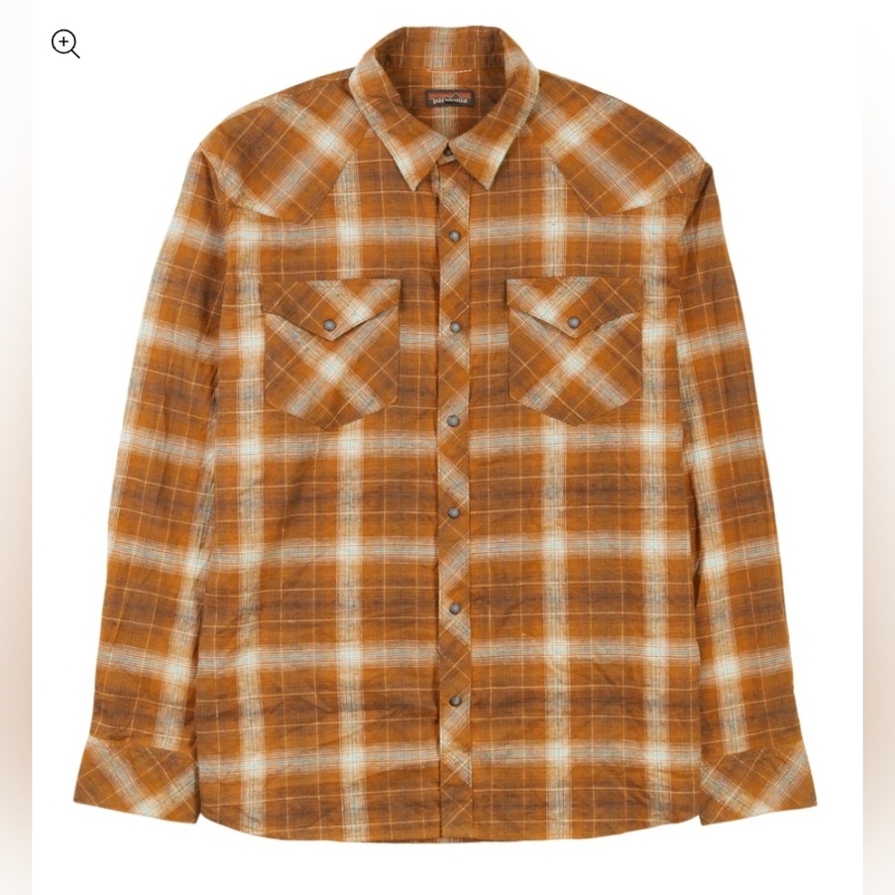 Men's Long Sleeve Western Snap Shirt- M